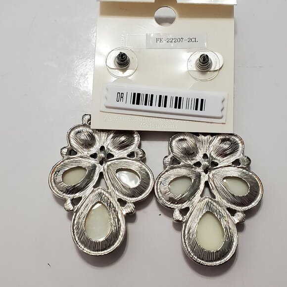 Paris Collection Rhinestone Dangle Earrings - Picture 4 of 8